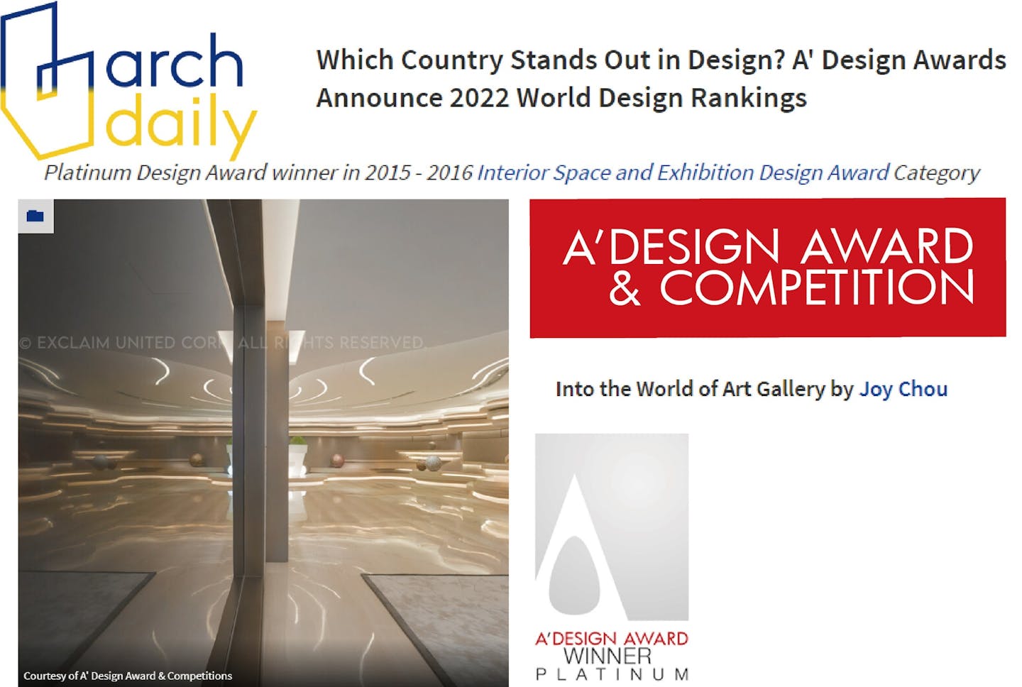ArchDaily | Which Country Stands Out in Design? A' Design Awards Announce 2022 World Design Rankings
